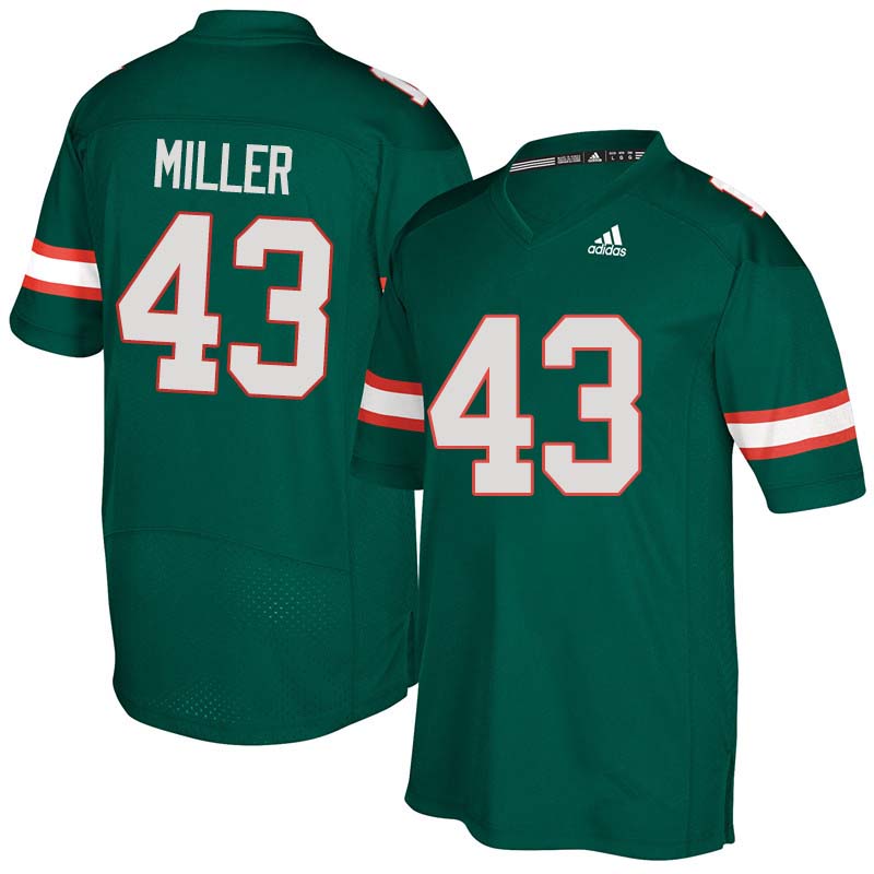 Adidas Miami Hurricanes #43 Brian Miller College Football Jerseys Sale-Green